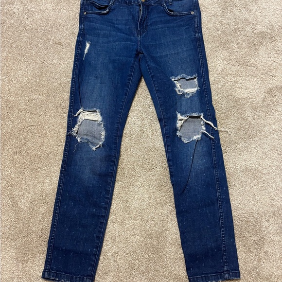 Zara Distressed Blue Jeans for Women - Picture 1 of 6